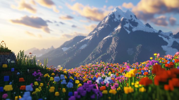 Minecraft цветочное поле